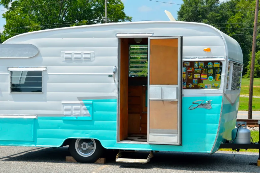 oude model caravan vintage caravan