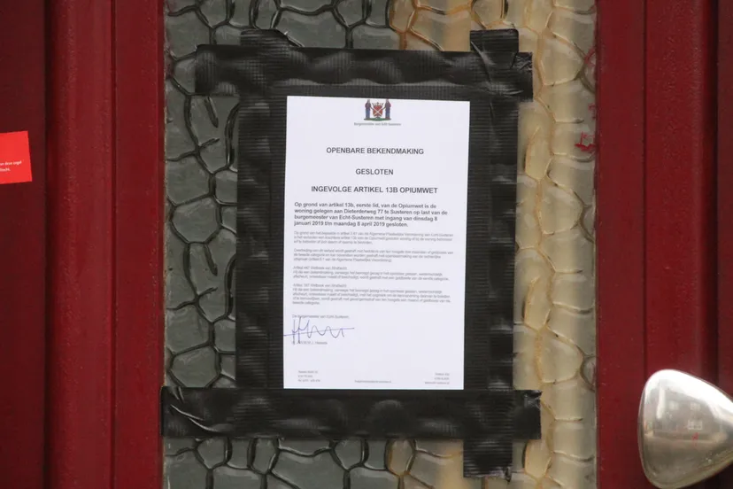 pand gesloten dieterderweg susteren opiumwet