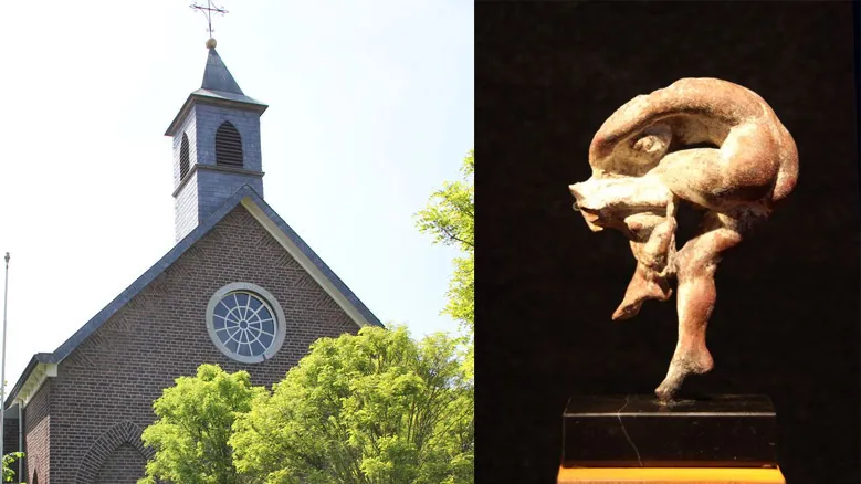 podiumkerkje beeldje caius spronken voor kunstloterij