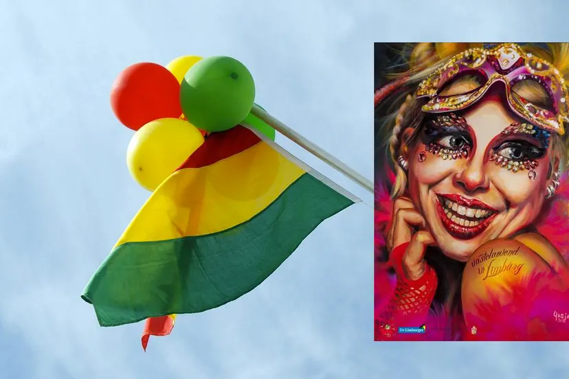 poster vastelaovend in limbruf 2020 carnavalsdriekleur rood geel groen vlag 1