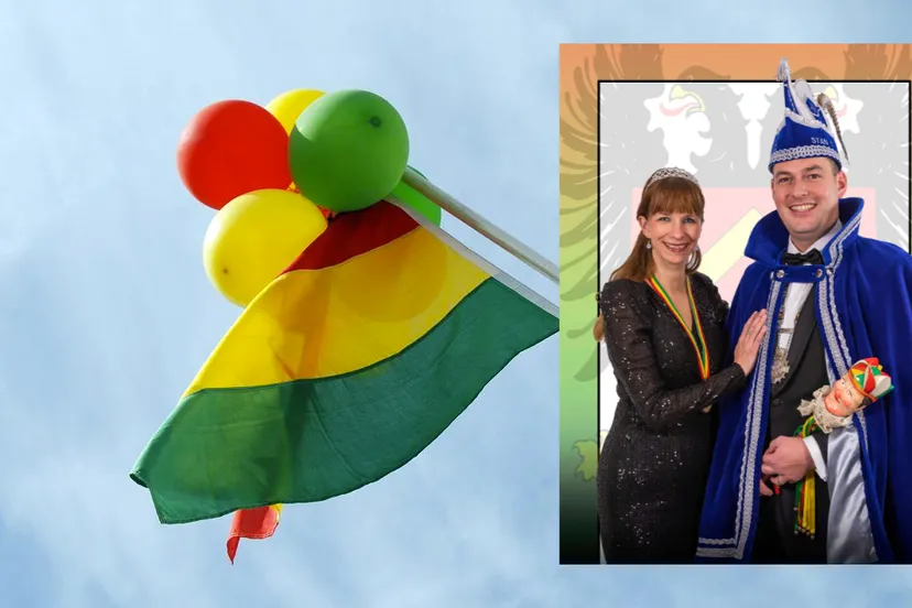 prinsenpaar de daole 2022 carnavalsdriekleur rood geel groen vlag 1
