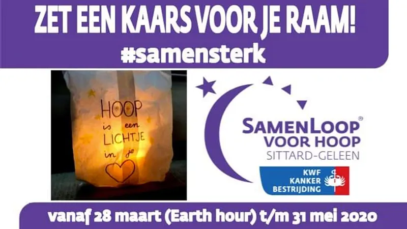 samenloop voor hoop zet een kaars voor je raam