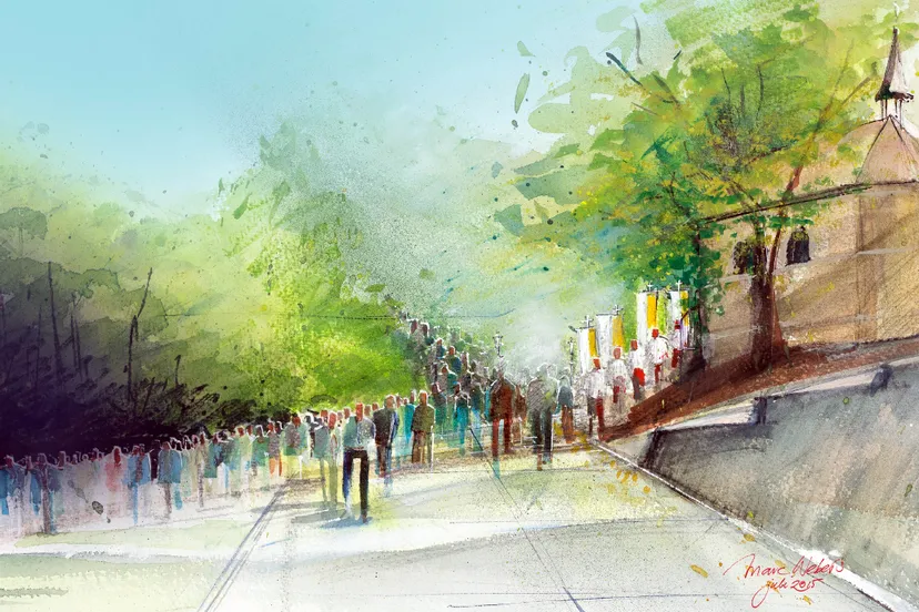 sint rosakapel aquarel marc webers 2015