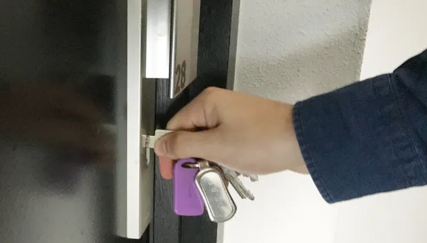 sleutel in slot appartement