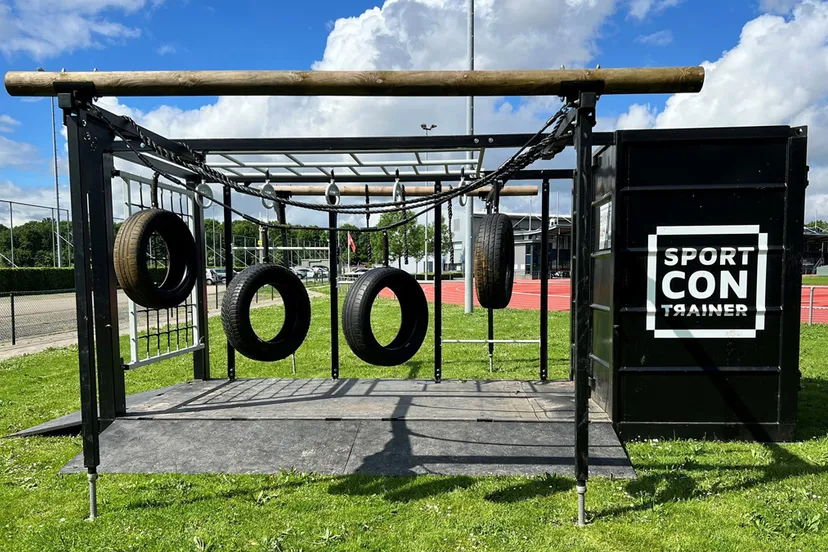 sportcontrainer eggerweg bij atletiekbaan