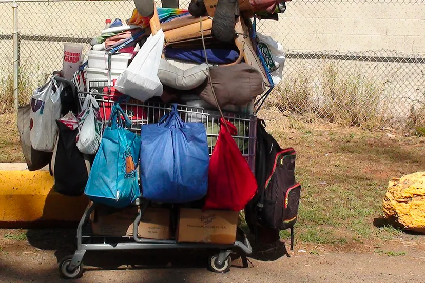 spullen van een dakloze thuisloze