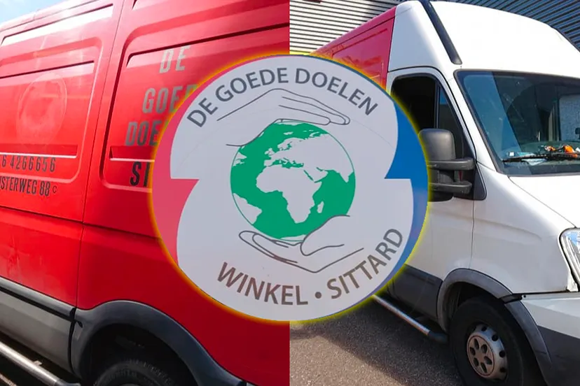stickers van goede doelenwinkelauto gehaald