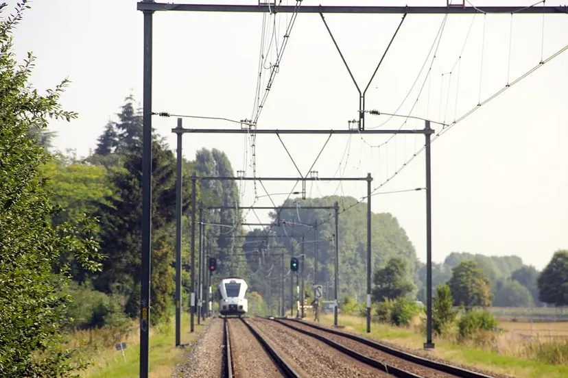 trein op spoor bij geleen