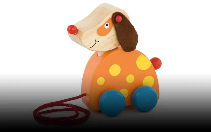 trek figuur houten hondje