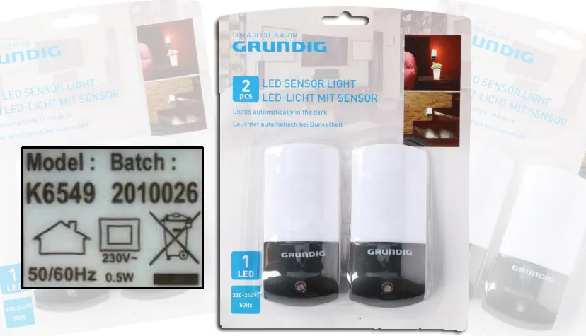 veiligheidswaarschuwing grundig led sensorlamp