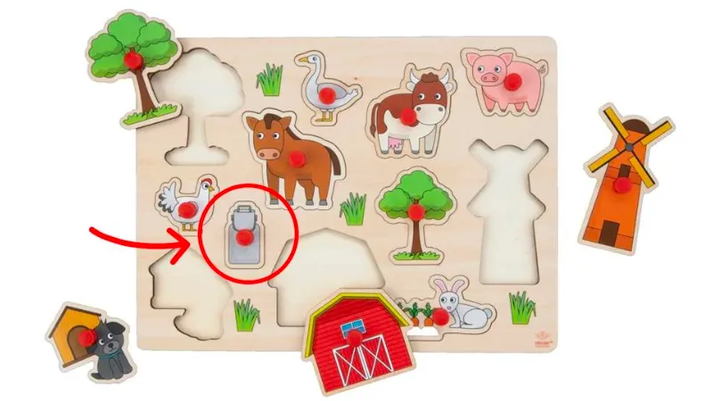 veiligheidswaarschuwing knoppuzzel boerderij