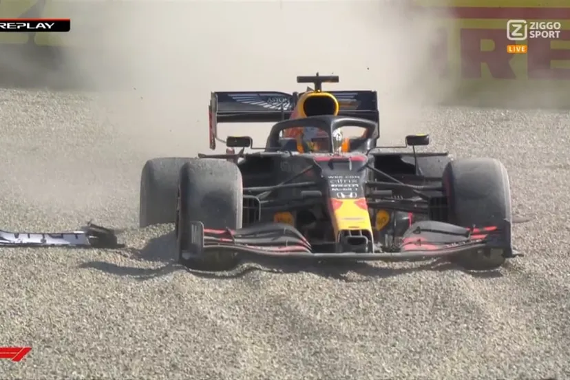 verstappen in het grind op mugello