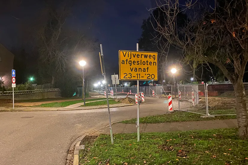 vijverweg afgesloten vanaf 23 november 2020