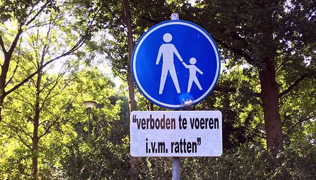 voetgangers verboden te voeren