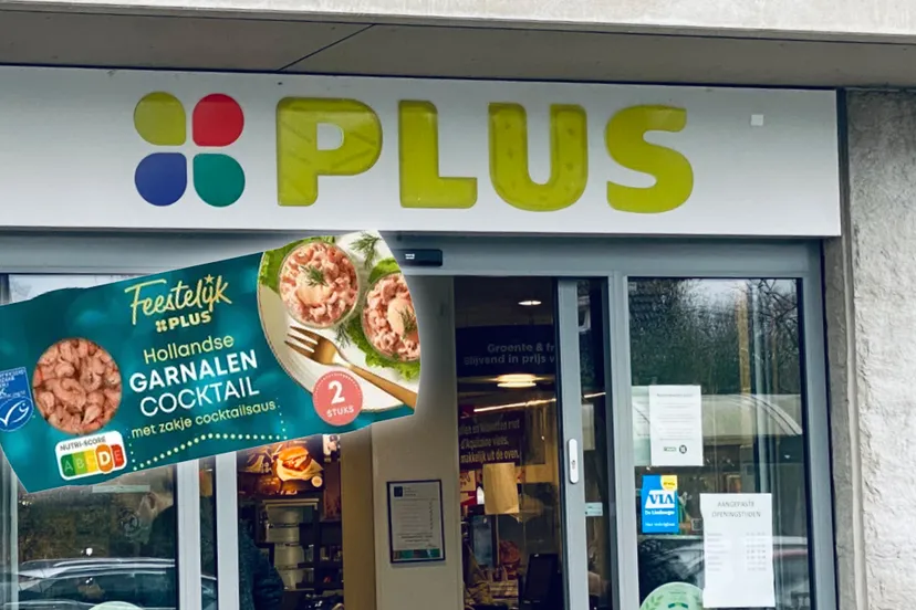 waarschuwing garnalenpakket plus supermarkt
