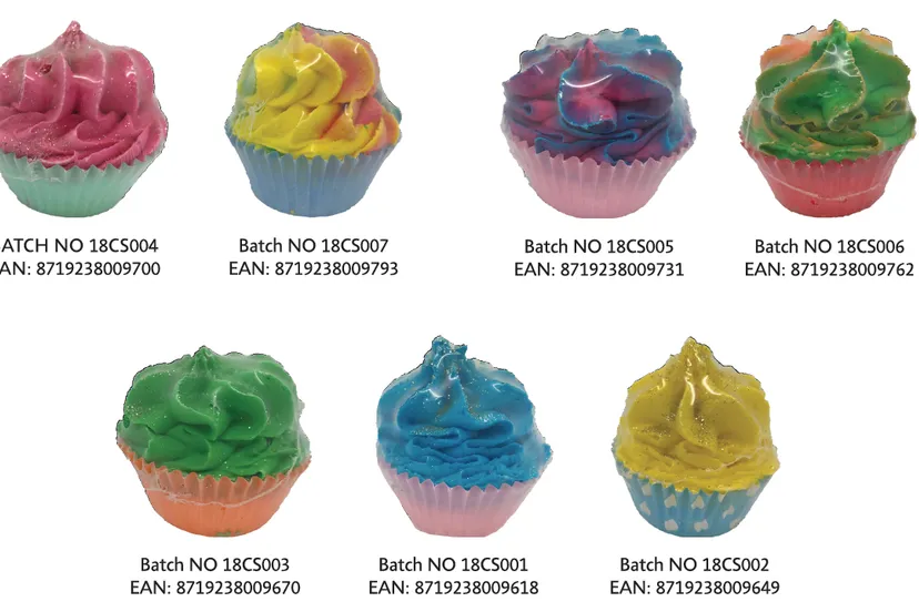 waarschuwing voor badschuim cupcakes