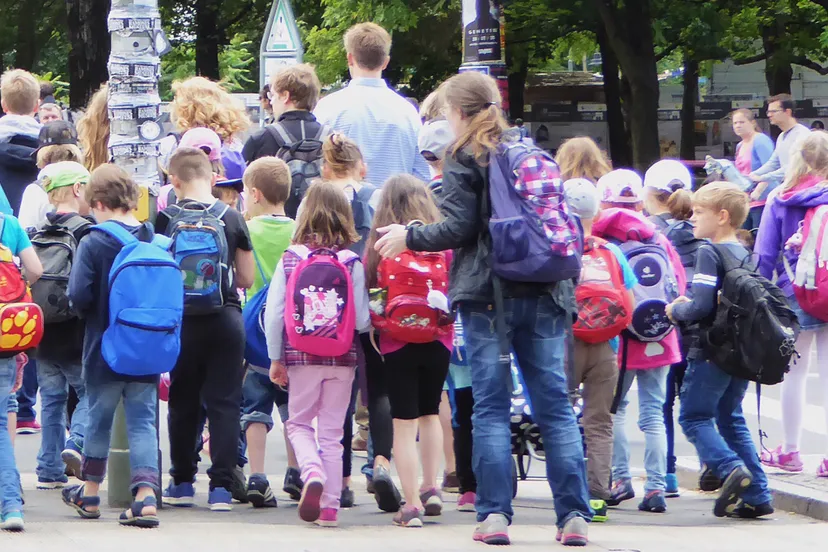 wandelaars schoolklas