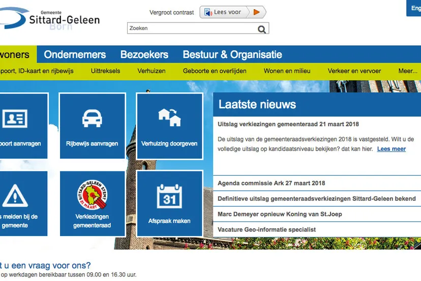 website gemeente sittard geleen screnshot