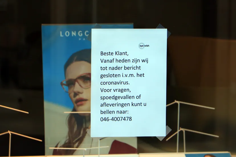 winkel dicht vanwege coronacrisis