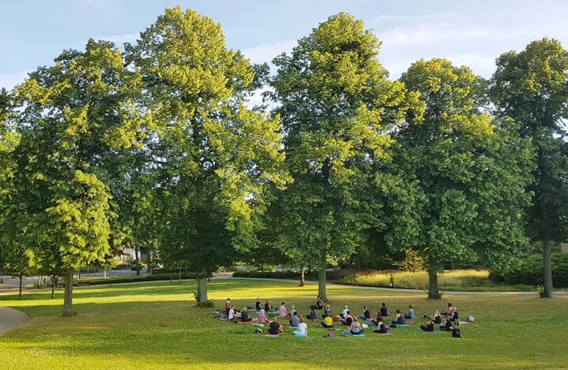 yoga in het burgemeester damenpark