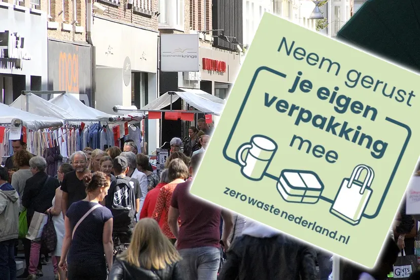 zero wast winkelen drukke winkelstraat in sittard