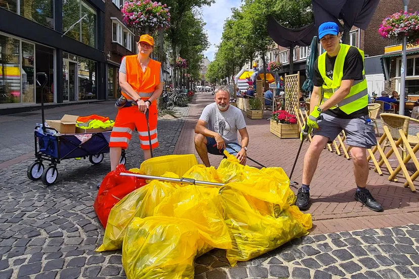 zwerfvuilopruimactie centrum geleen 20200627 de oogst