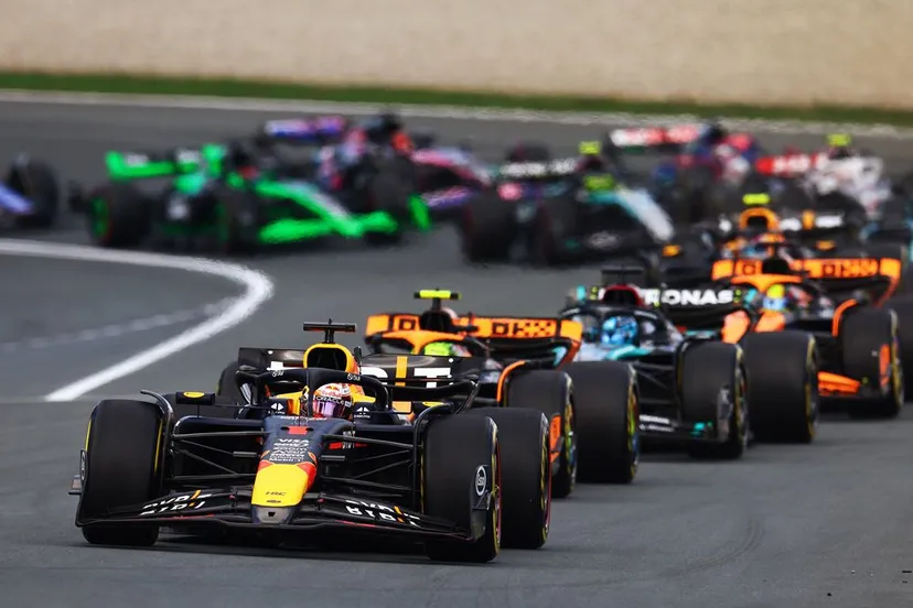2024f1gp verstappen pakt p1 na de start