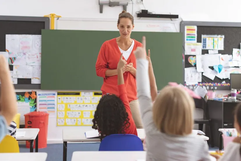 onderwijzeres voor de klas