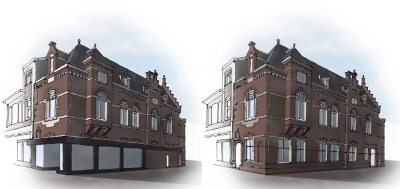 hoek limbrichterstraat begijnenhofstraat voormalig postkantoor