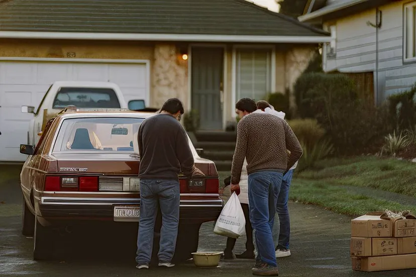 twee autos voor de deur