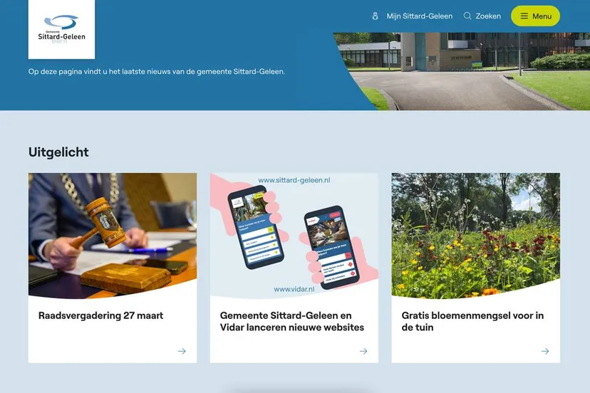 nieuwe website gemeente vidar