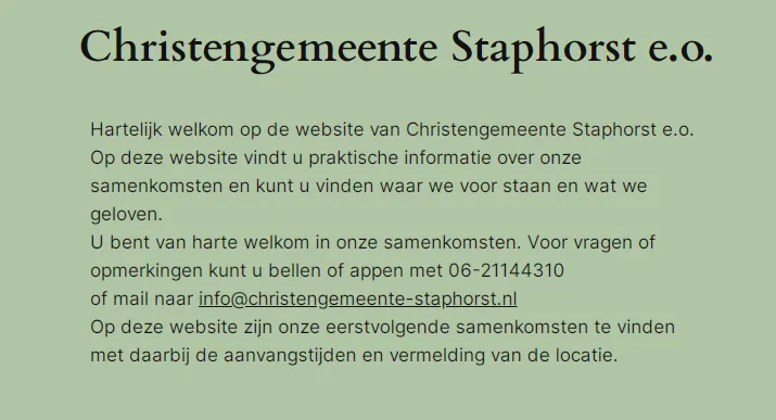 christengemeente staphorst