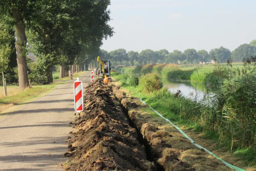 spoor aanleg glasvezel langs weg glasvezelbuitenaf
