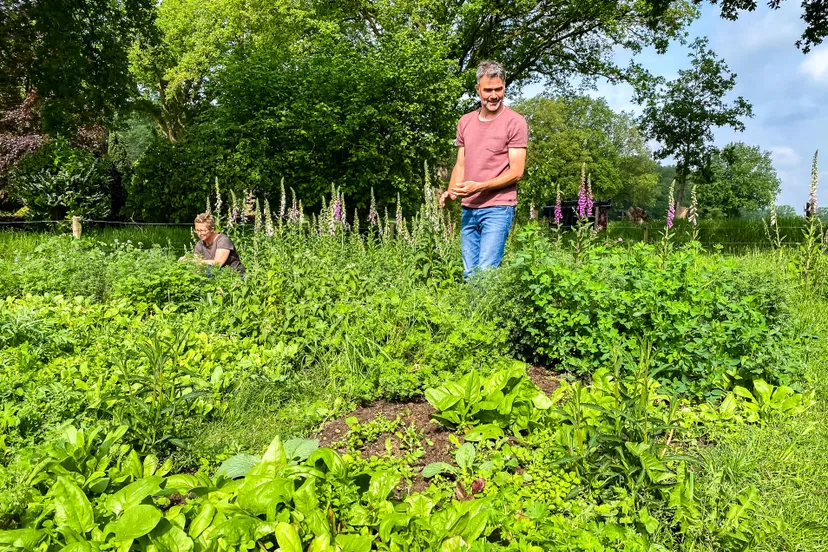 danielle en andre van wijhe in hun tuin hallerust