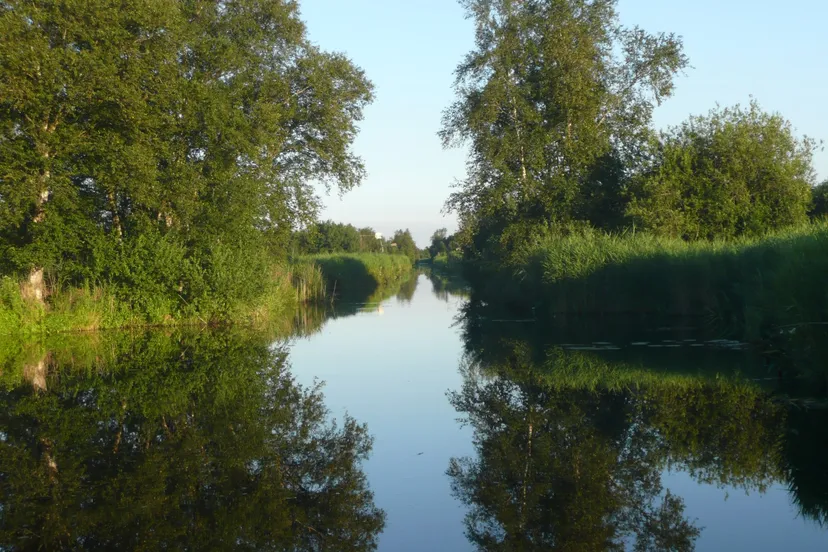 vaar uitzicht in avondzon