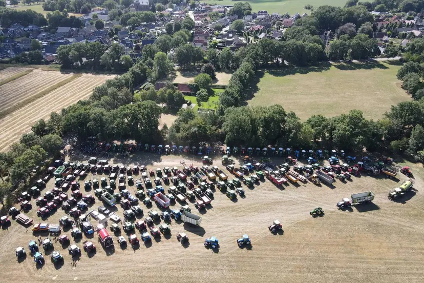 Dronefoto boerenprotest