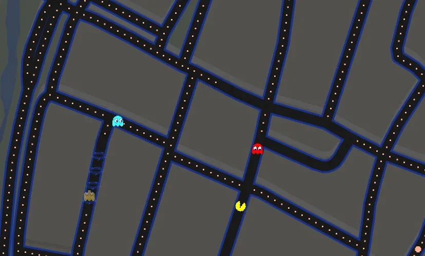 google maps pacman
