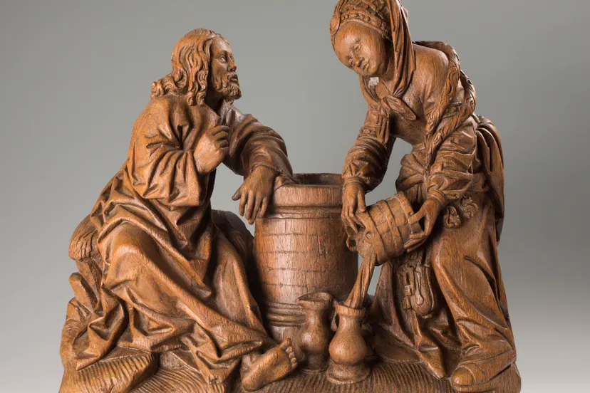 christus en de samaritaanse vrouw meester van de utrechtse stenen vrouwenkop collectie museum catharijneconvent foto ruben de heer