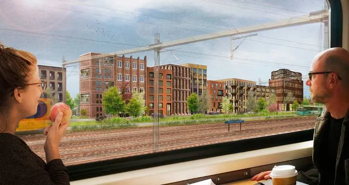 kruisvaartkwartier vanuit de trein