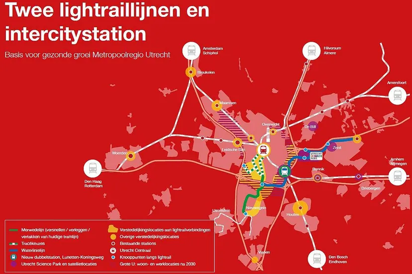 lightraillijnen en intercitystation