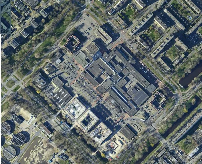 luchtfoto overvecht centrum