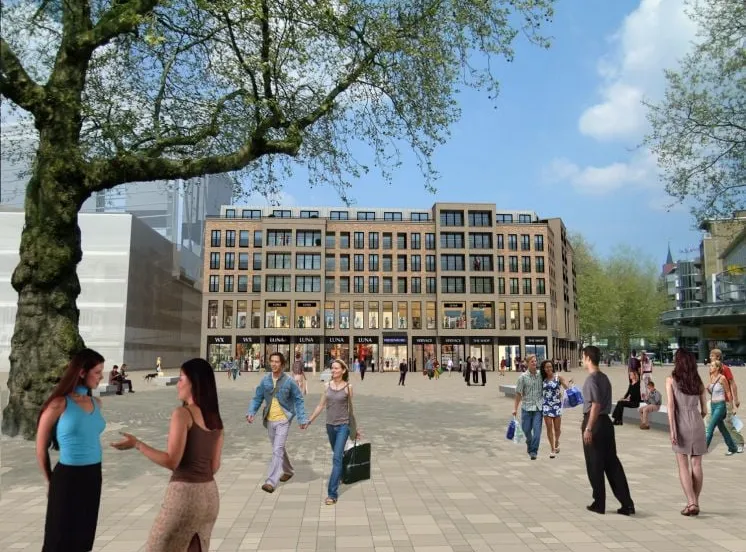 woon winkelgebouw de vredenburg vanaf vredenburgplein