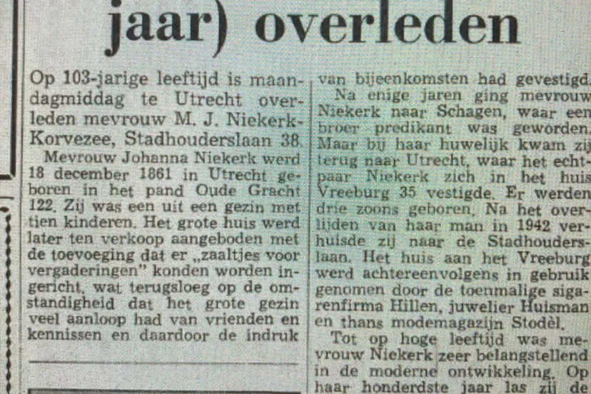 oudste inwoonster overleden