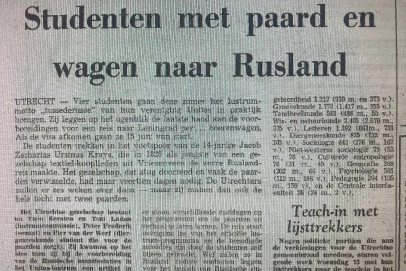 studenten paard wagen Rusland