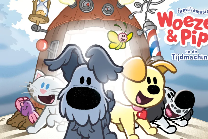 promobeeld woezel pip en de tijdmachine liggend met logo credits dromenjager bv