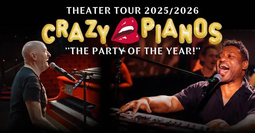 Crazy Pianos Theatertour flyer liggend zonder tekst
