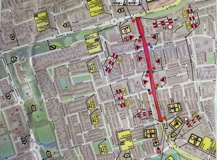 afsluiting van hoofflaan