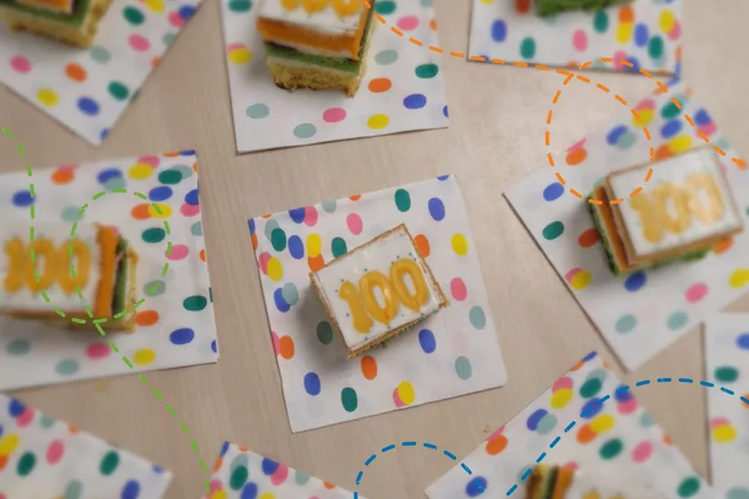 gebak 100 leerlingen