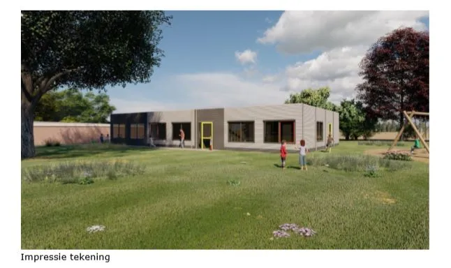 impressie noodgebouw