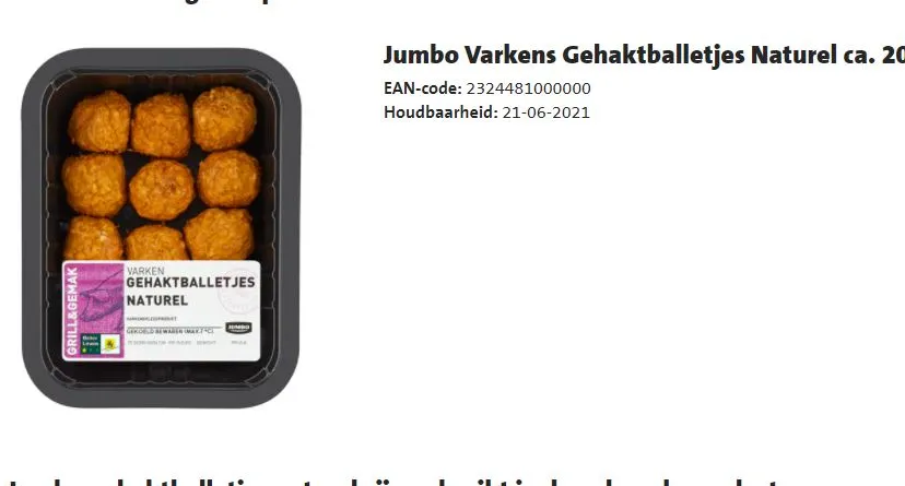 jumbo gehaktballetjes